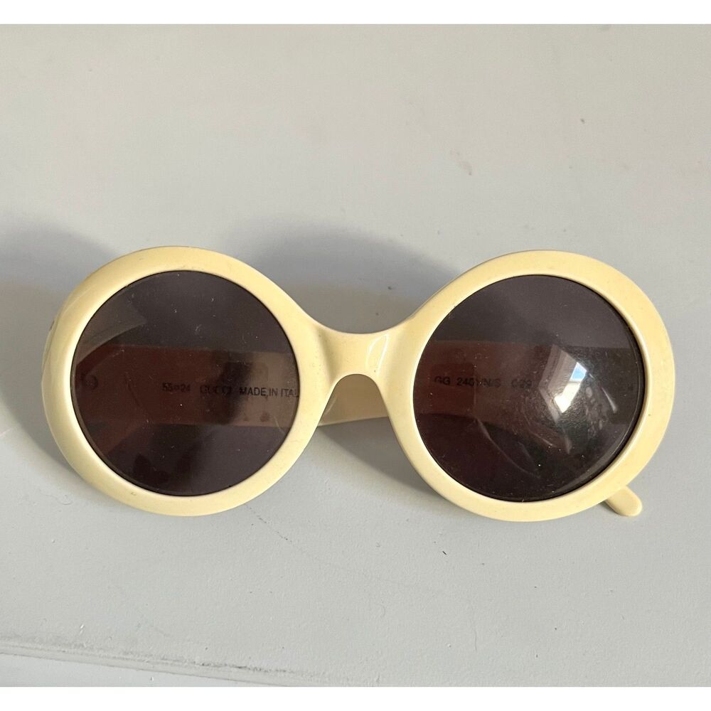 Vintage Gucci GG 2401/N/S White Circle frames